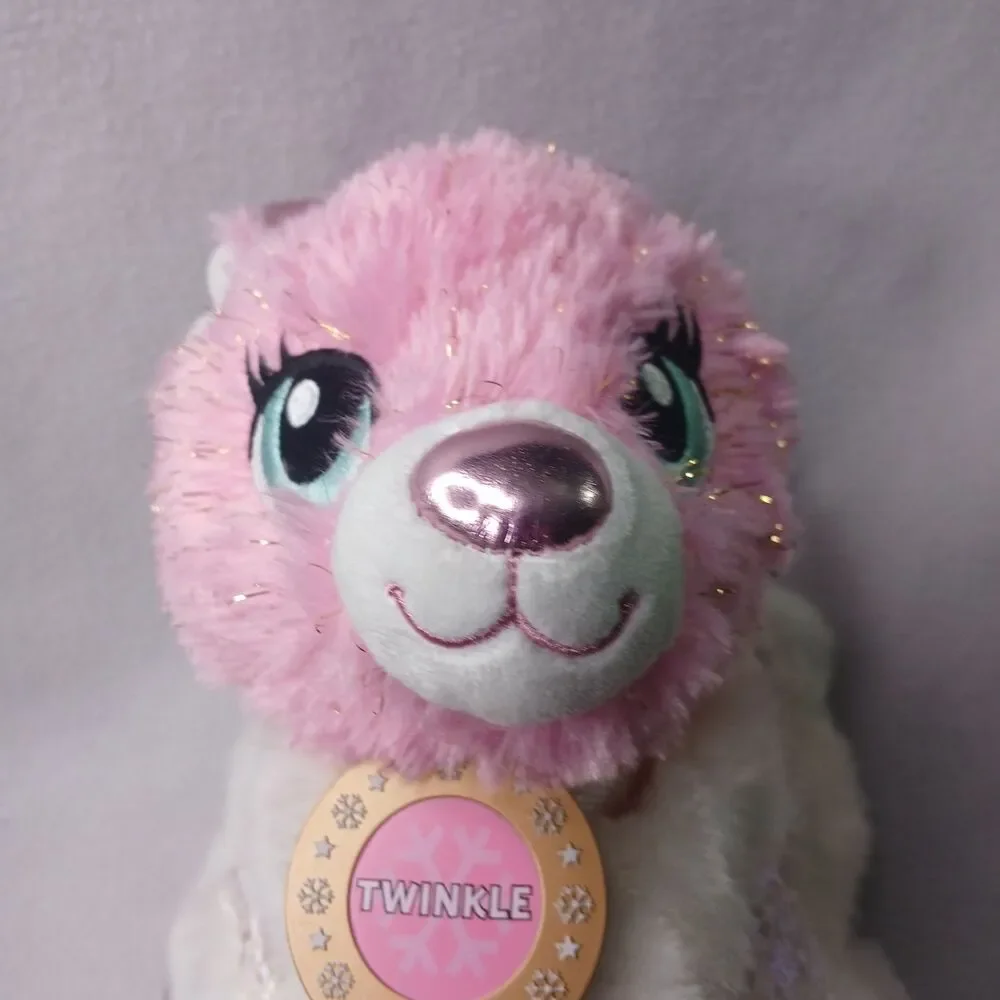 2016 Build a Bear Twinkle Pink Reindeer Sequin Cape Leopard Print Bottoms Preown